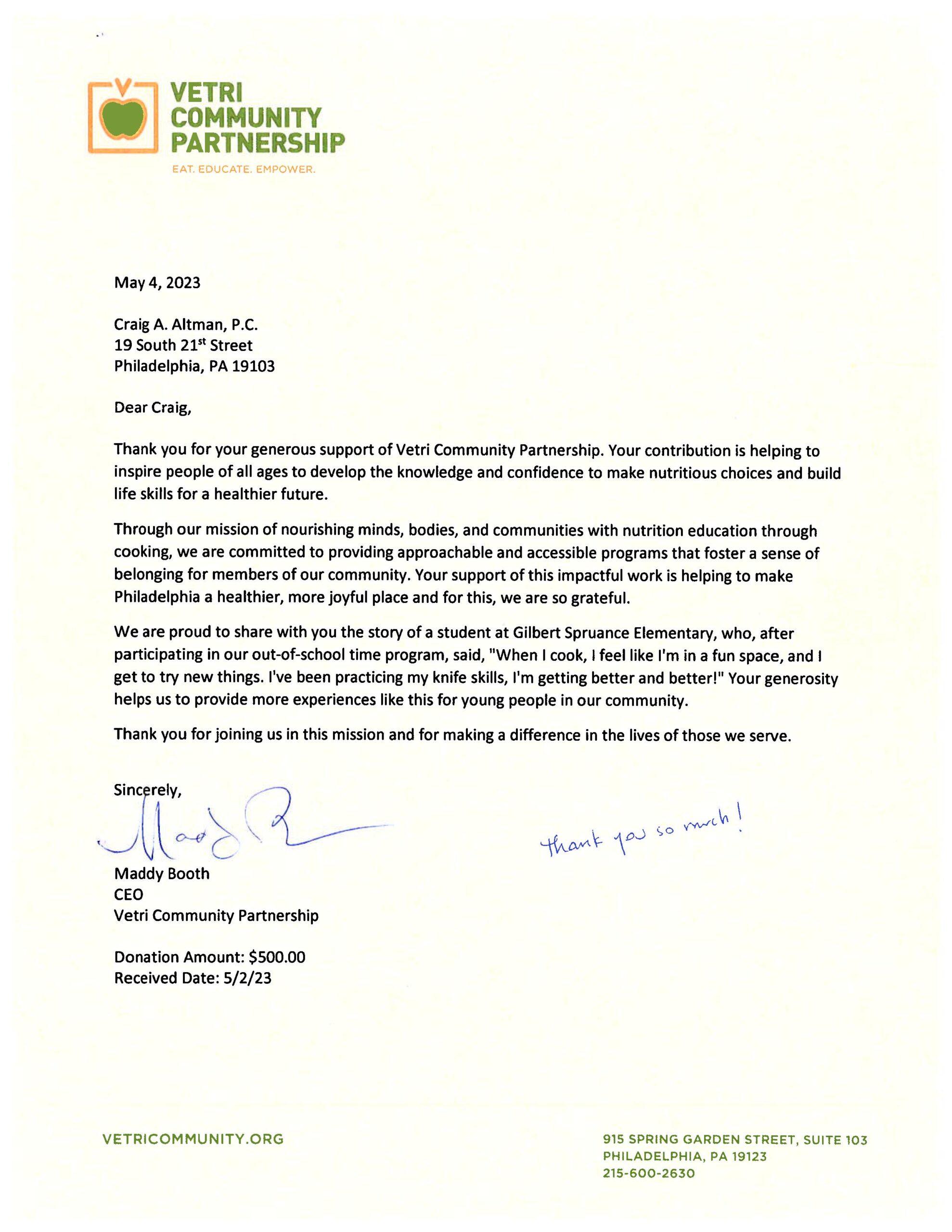 Vetri Community Partnership