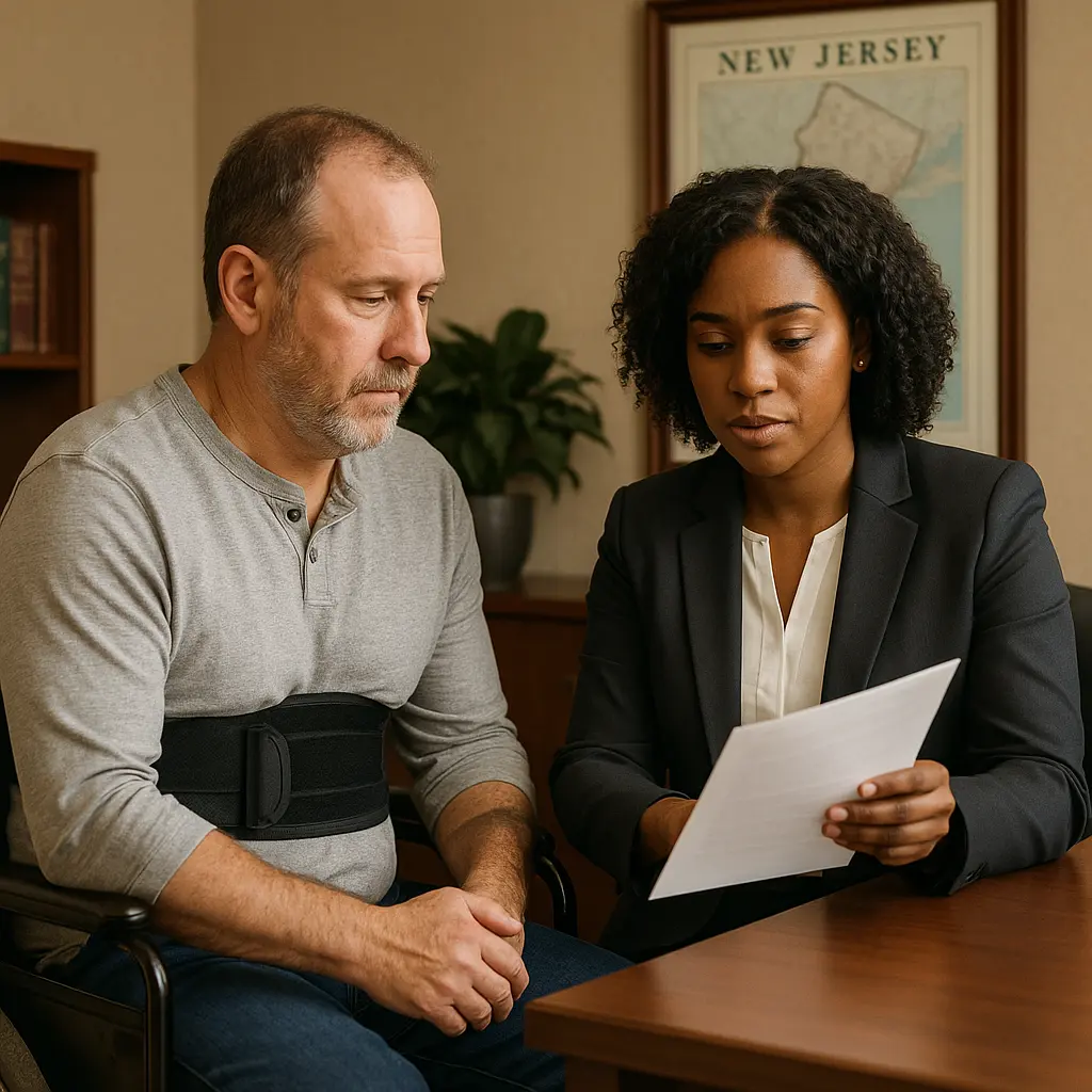 man with spinal cord injury in new jersey lawyer's office