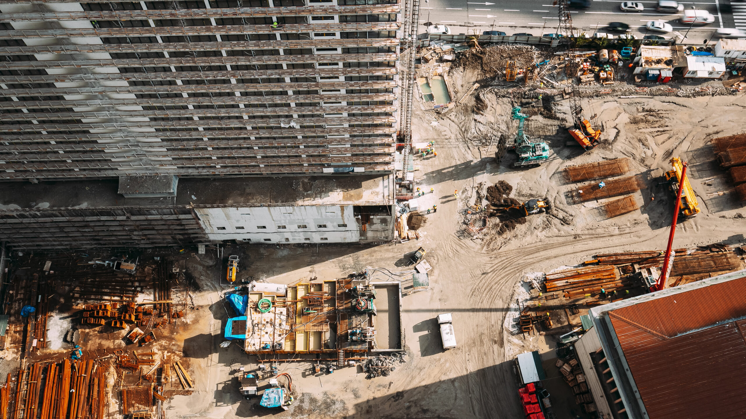 Development Multistorey Residential Building. Flat View Construction site